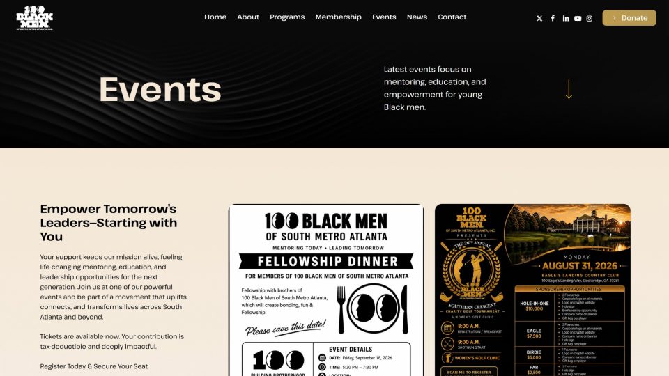 100 Black Men <span style="font-size: 0.5em; " class="linebreaker">of South Metro Atlanta, Inc.</span> — Events