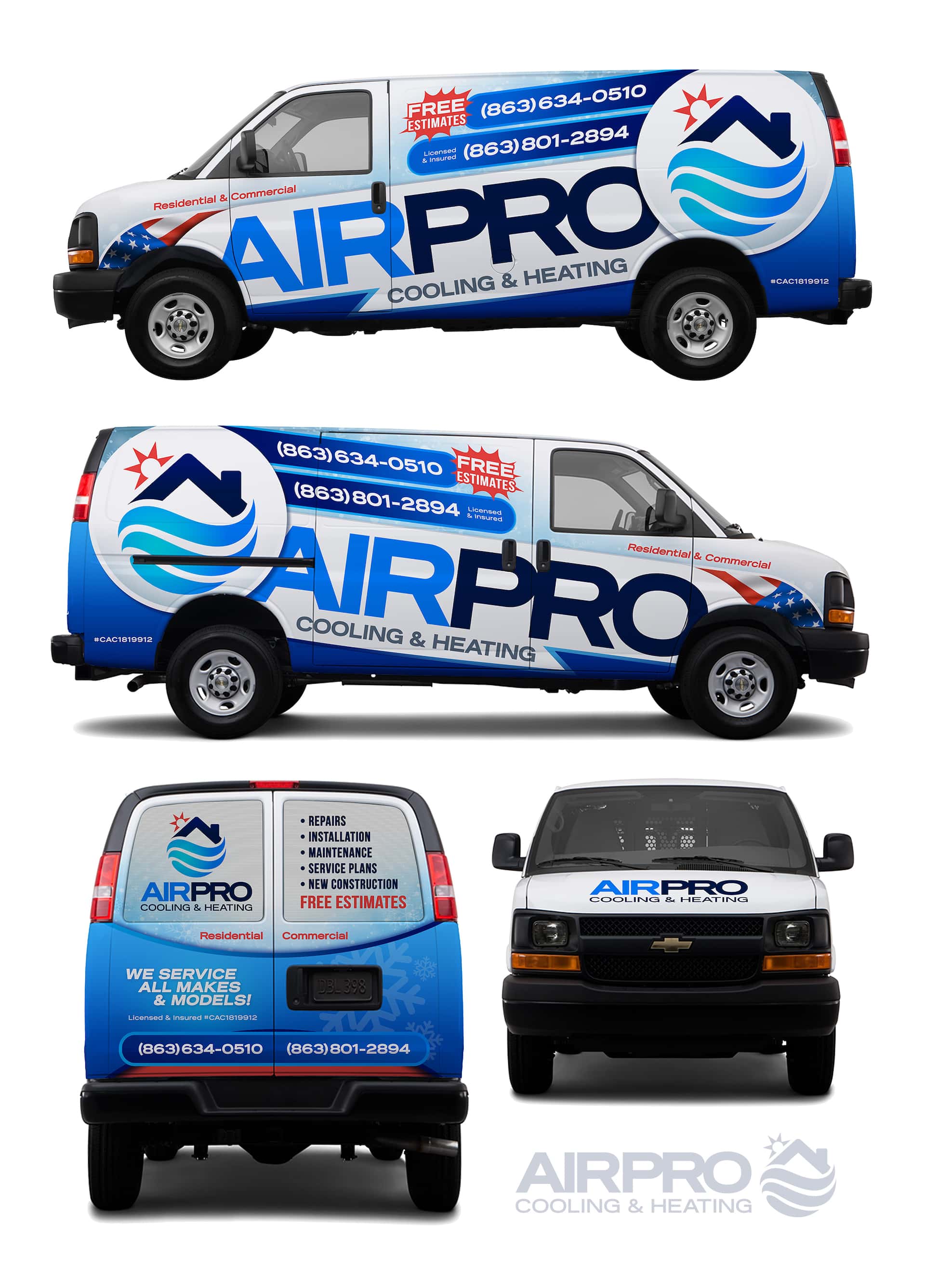 HVAC service company vehicle wrap designed by Victor Bustos