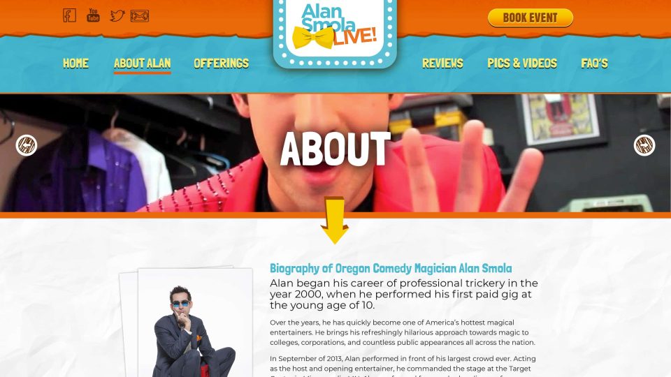 Alan Smola Website Design — About