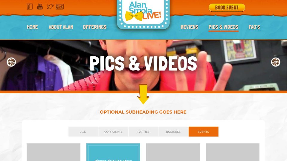 Alan Smola Website Design — Pics & Videos