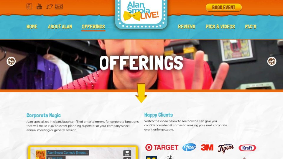 Alan Smola Website Design — Offerings