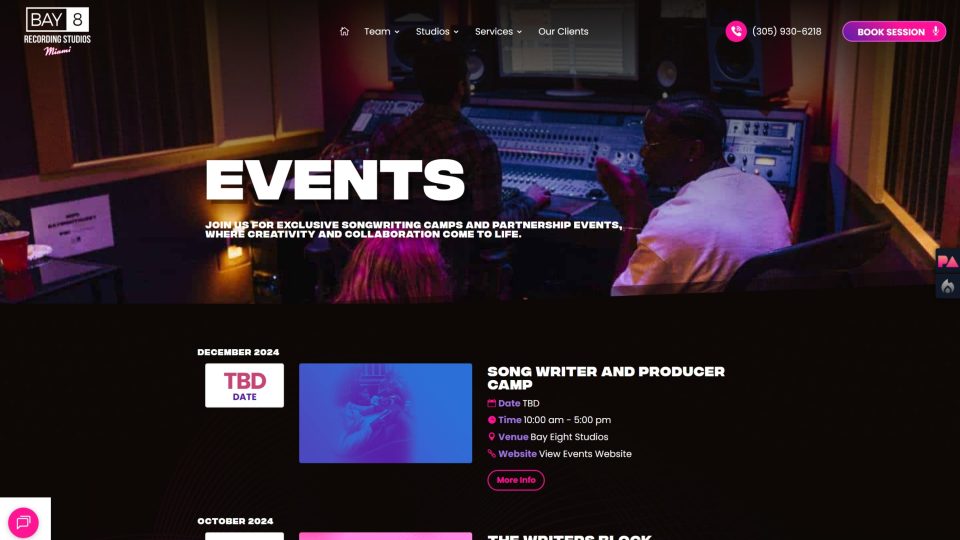 Bay Eight Studios — Events