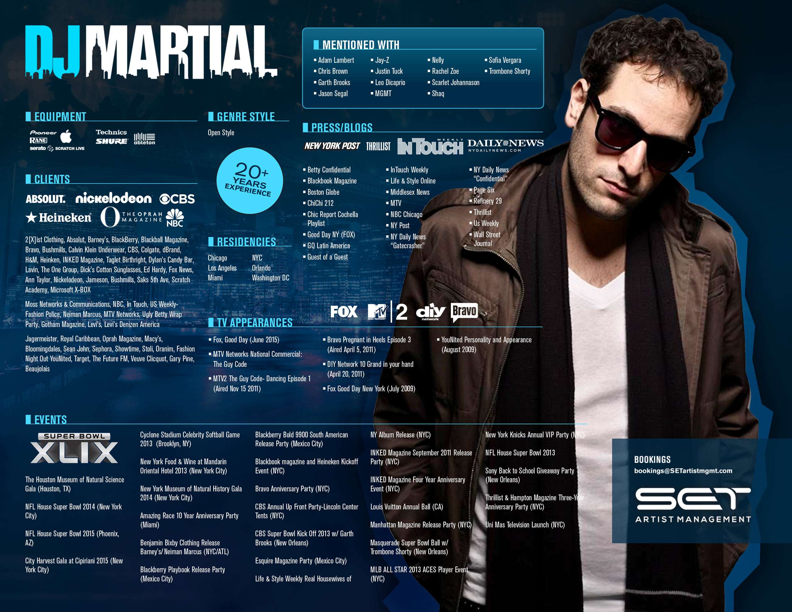 EPK for DJ Martial designed by Victor Bustos