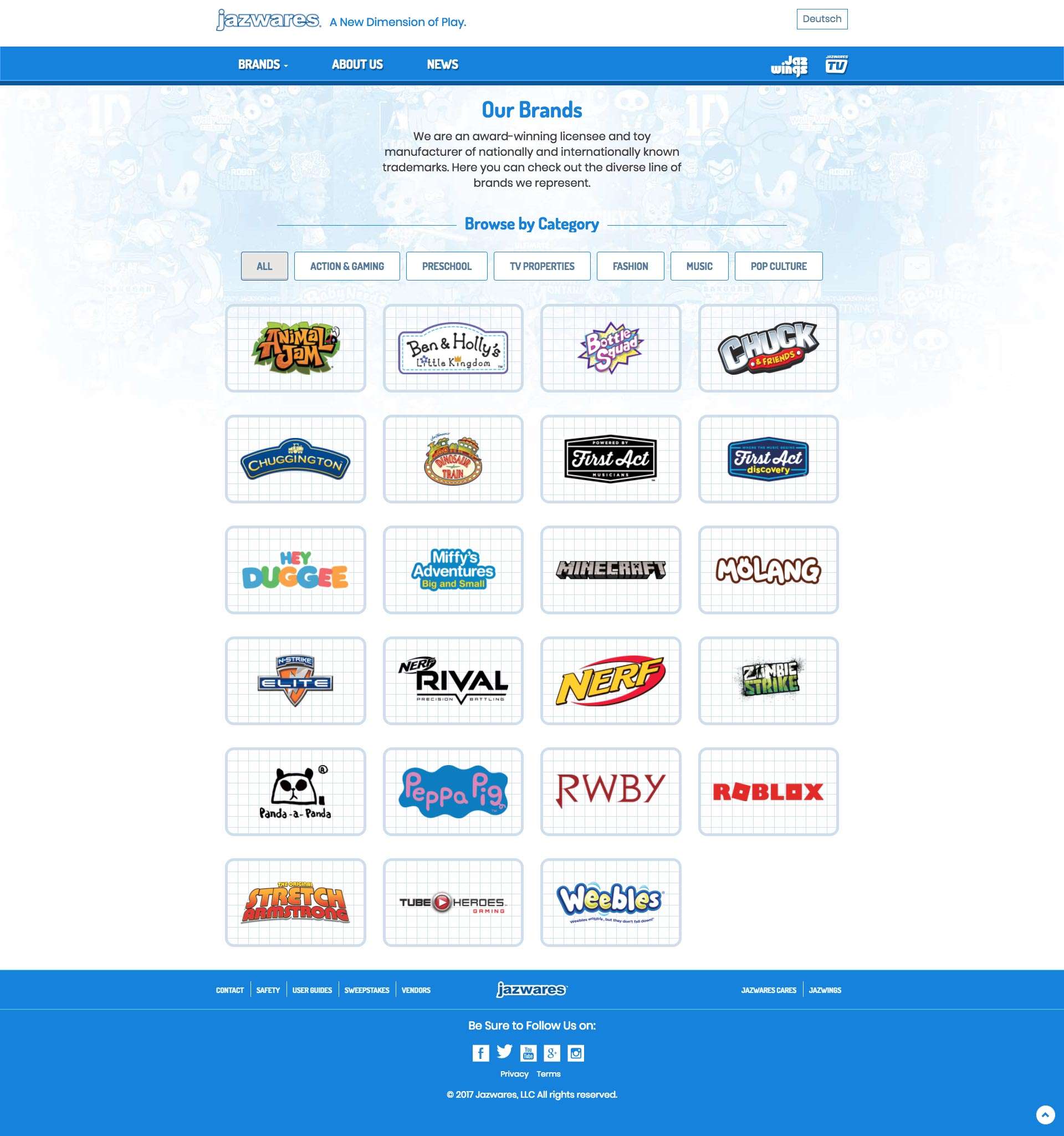 Toy company website design