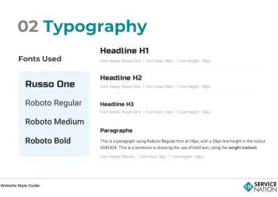 Service Roundtable Styleguide - Typography