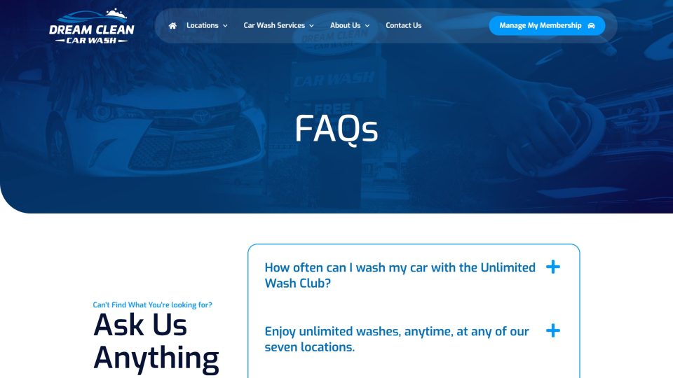Dream Clean Car Wash — FAQ